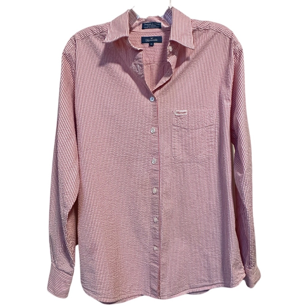 Faconnable Seersucker Shirt, Size M